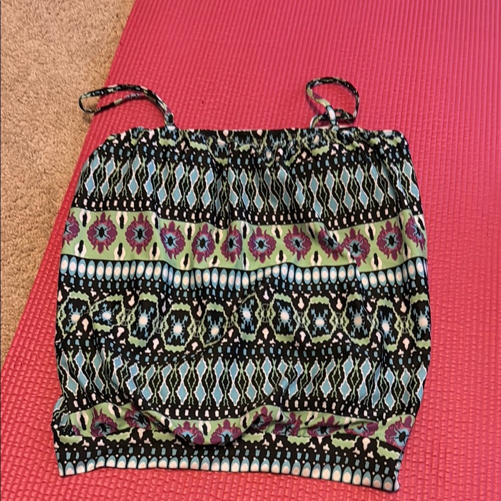 Black and White Smocked Sleeveless Swim Camisole